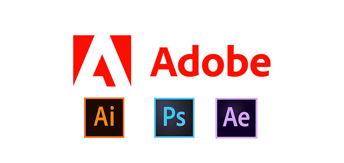 Red rectangle above three software icons for Adobe Illustrator, Adobe Photoshop, and Adobe After Effects, perfect tools for any digital marketing freelancer.
