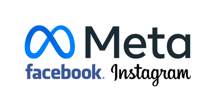 Logos of Meta, Facebook, and Instagram in a connected arrangement with Meta's logo in the center, Facebook's logo on the left, and Instagram's logo on the right—a perfect representation for a digital marketing freelancer showcasing interconnected social media platforms.